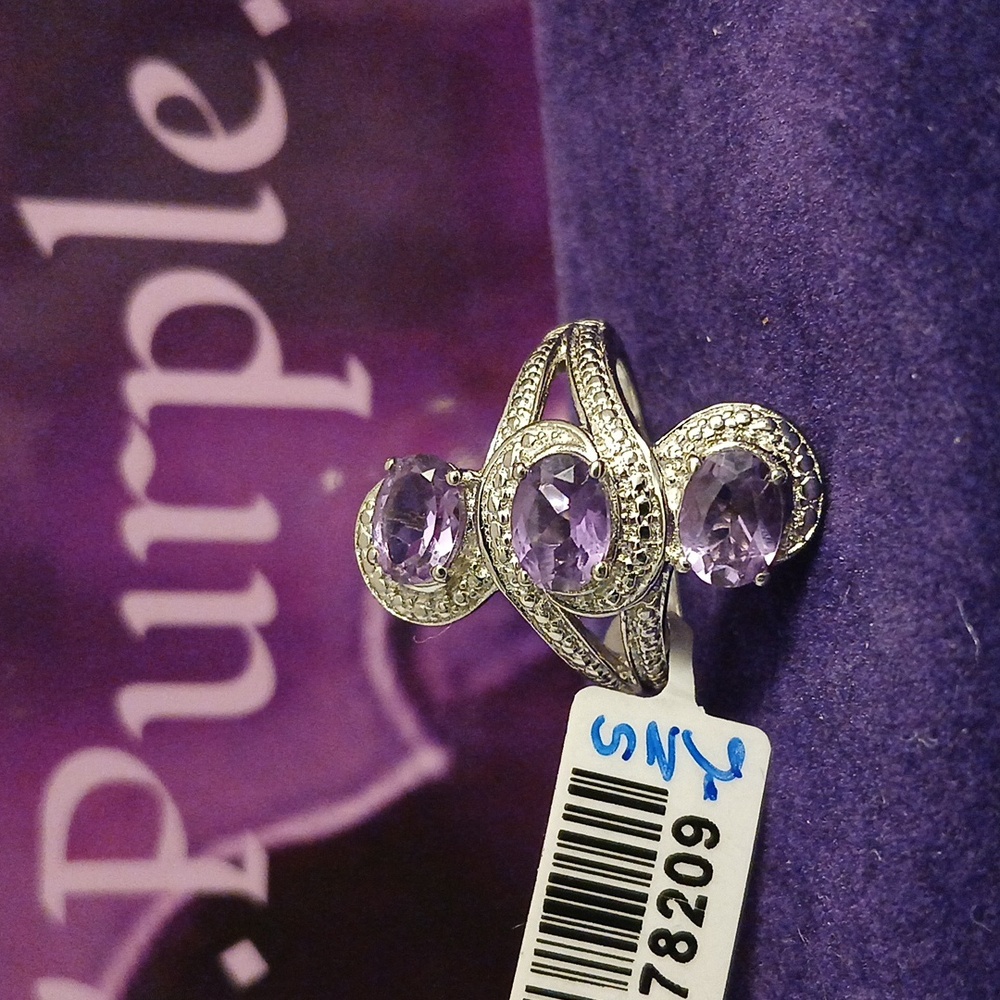 2478209-15.  Karis Collection - Amethyst Platinum Bond Brass  - Size 6